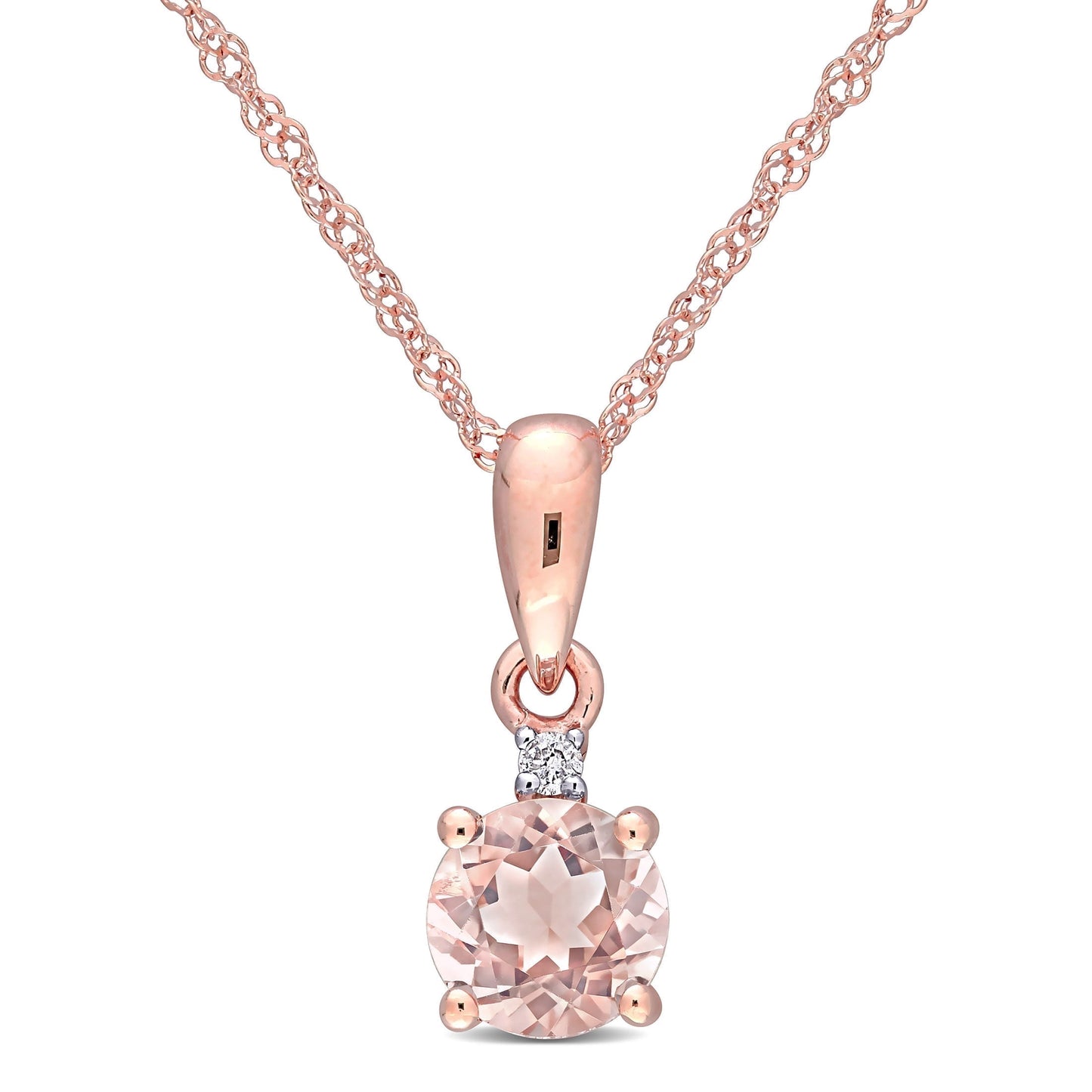 Women'S Morganite 10K Rose Gold Necklace